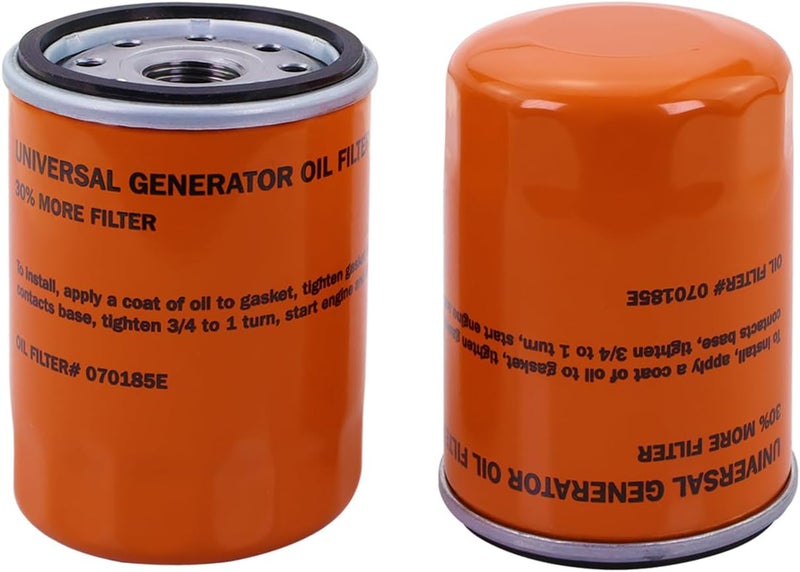 Qagea 070185ES Oil Filters Compatible with Generac Engines 8-24kw Guardian Portable Outdoor Generator 760cc 990cc Replaces 070185E 70185 (2 Pack) - Image 1